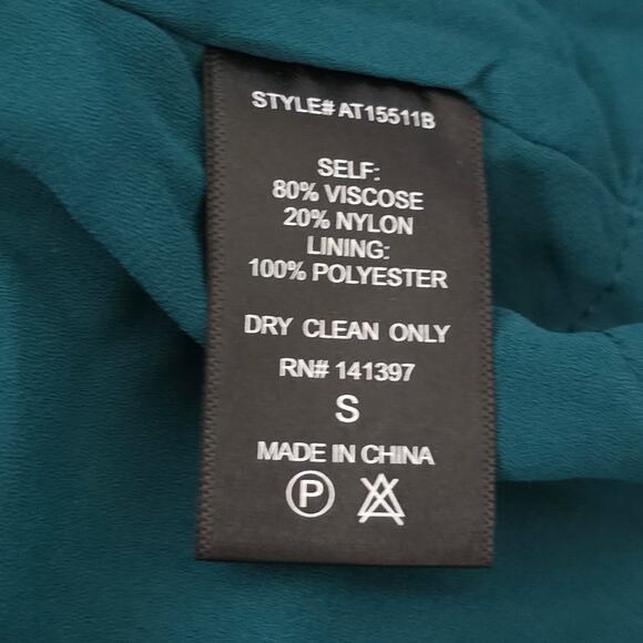 ASTR The Label Women’s Teal Burnout Leopard Wrap Top S Whimsigoth Velvet Blouse - Picture 7 of 8